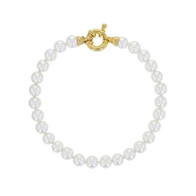Bracelet Perles de Majorque blanches - Pierres boules 6mm