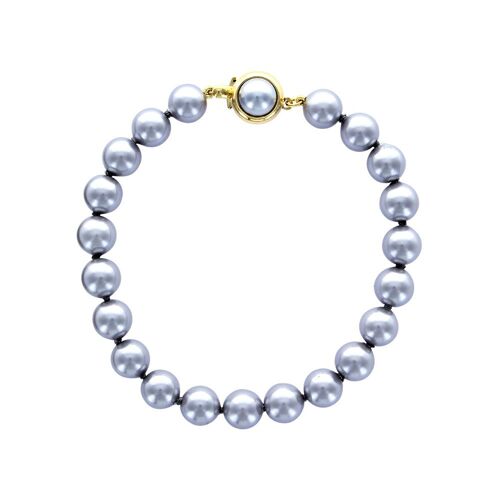 Bracelet Perles de Majorque grises - Perles boules 8mm
