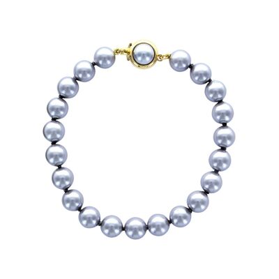 Bracciale con perle di Maiorca grigie - perle a sfera da 8 mm