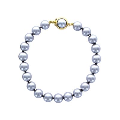 Pulsera perlas mallorquinas grises - perlas bola 8mm