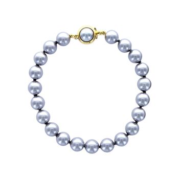 Bracelet Perles de Majorque grises - Perles boules 8mm 2