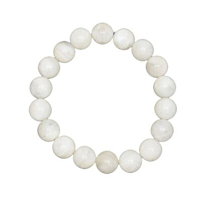 Bracciale Moonstone - Pietre sferiche 10mm - 18 cm - Senza chiusura