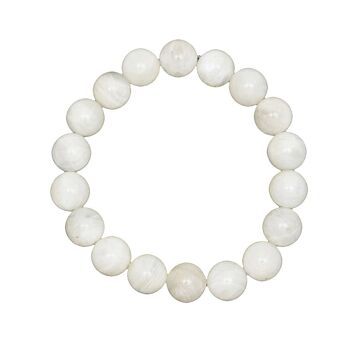 Bracelet Pierre de lune - Pierres boules 10mm - 22 cm- Fermoir or 1