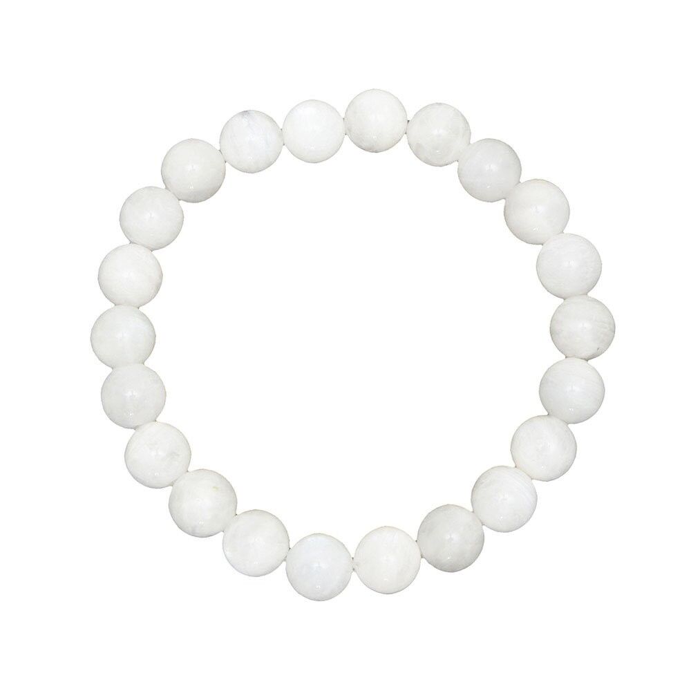 Bracciale Moonstone - Pietre a sfera 8mm - 18 cm - Senza chiusura