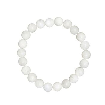 Bracelet Pierre de lune - Pierres boules 8mm - 18 cm- Sans fermoir 2