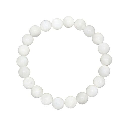 Bracelet Pierre de lune - Pierres boules 8mm - 20 cm- Sans fermoir