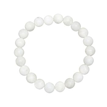 Bracelet Pierre de lune - Pierres boules 8mm - 20 cm- Sans fermoir 1