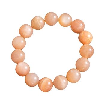 Bracelet Pierre de soleil - Pierres boules 12mm - 20 cm- Fermoir or 1