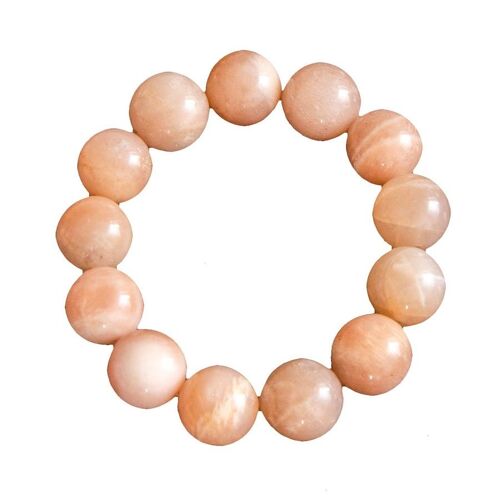 Bracelet Pierre de soleil - Pierres boules 14mm - 18 cm- Sans fermoir