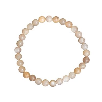 Bracciale Sunstone - Pietre a sfera da 6 mm - 18 cm - Chiusura in argento