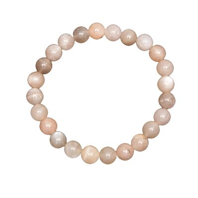 Pulsera Sunstone - Bolas de piedras de 8 mm - 18 cm - Cierre de oro