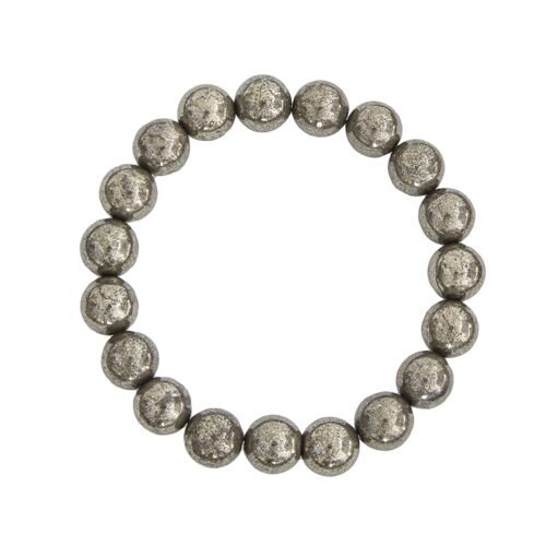 Bracelet Pyrite de fer - Pierres boules 10mm - 18 cm- Sans fermoir