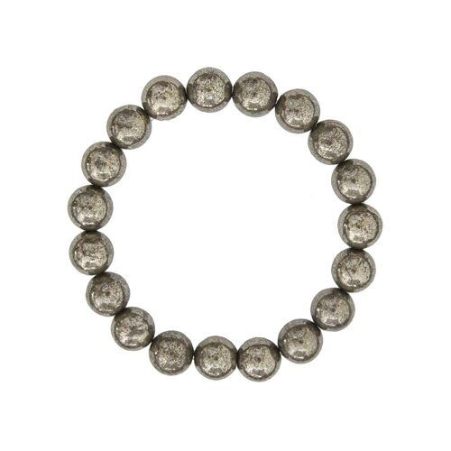 Bracelet Pyrite de fer - Pierres boules 10mm - 20 cm- Sans fermoir