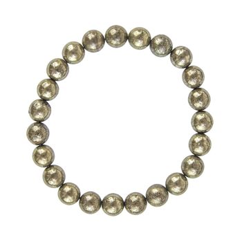 Bracelet Pyrite de fer - Pierres boules 8mm - 22 cm- Sans fermoir 2