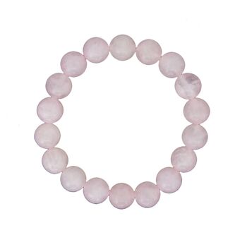 Bracelet Quartz rose - Pierres boules 10mm - 18 - FO 2