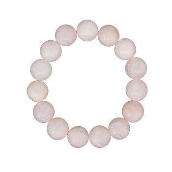 Bracelet Quartz rose - Pierres boules 12mm - 18 - SF 2