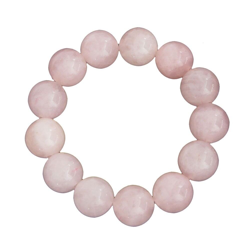 Bracciale al quarzo rosa - Pietre a sfera da 14 mm - 18 - SF