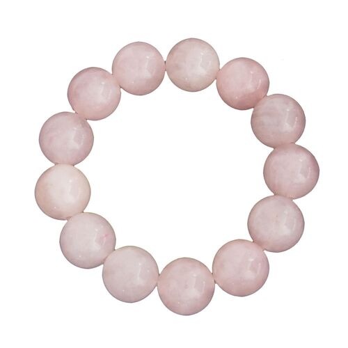 Bracelet Quartz rose - Pierres boules 14mm - 18 - SF