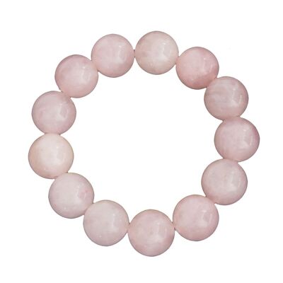 Pulsera cuarzo rosa - Piedras bola 14mm - 18 - FO