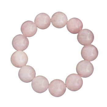 Bracelet Quartz rose - Pierres boules 14mm - 20 - SF 1