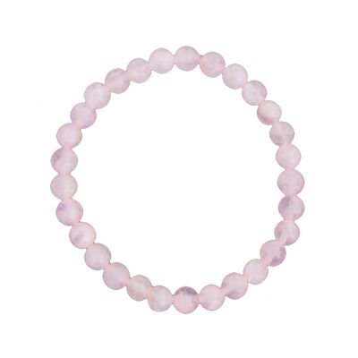 Bracelet Quartz rose - Pierres boules 6mm - 20 - SF