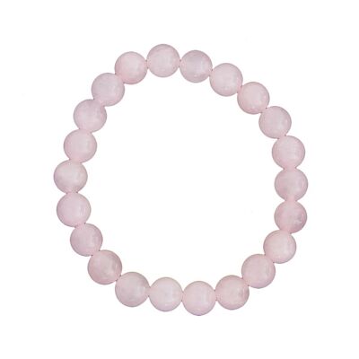 Bracciale al quarzo rosa - Pietre a sfera da 8 mm - 18 - FA