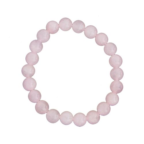 Bracelet Quartz rose - Pierres boules 8mm - 20 - SF