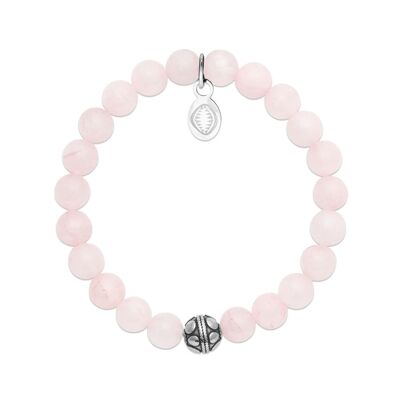 Bracciale Quarzo Rosa e Sfera "Per Lei"