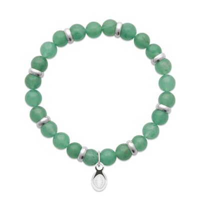 Bracelet Quartz vert et Anneaux "Pour Lui"