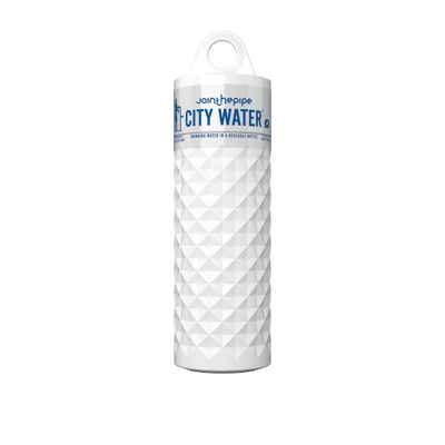 White Nairobi City Water bottle - with carrier ring