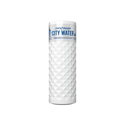White Nairobi City Water bottle - with flat lid