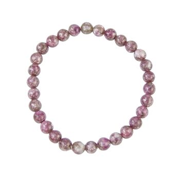 Bracelet Rubellite - Pierres boules 6mm - 18 - FA 1