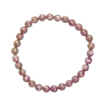 Bracelet Rubellite - Pierres boules 6mm - 18 - FA 2