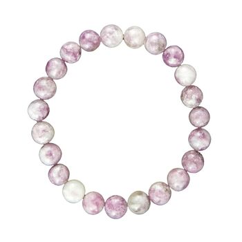 Bracelet Rubellite - Pierres boules 8mm - 20 - SF 2