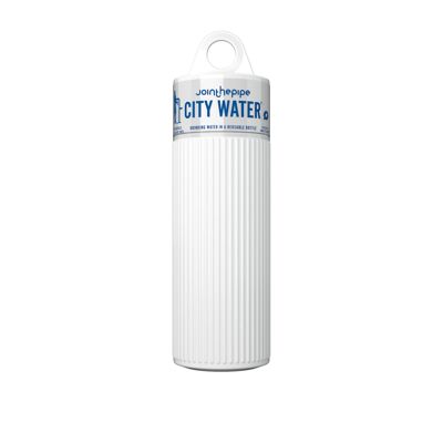 White Atlantis City Water bottle - with carrier ring