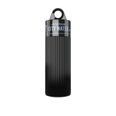 Black Atlantis City Water bottle - with carrier ring