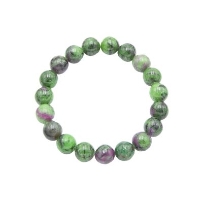 Brazalete de rubí en zoisita - piedras esféricas de 10 mm - 20 - FA