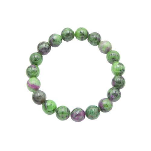 Bracelet Rubis sur Zoïsite - Pierres boules 10mm - 22 - SF