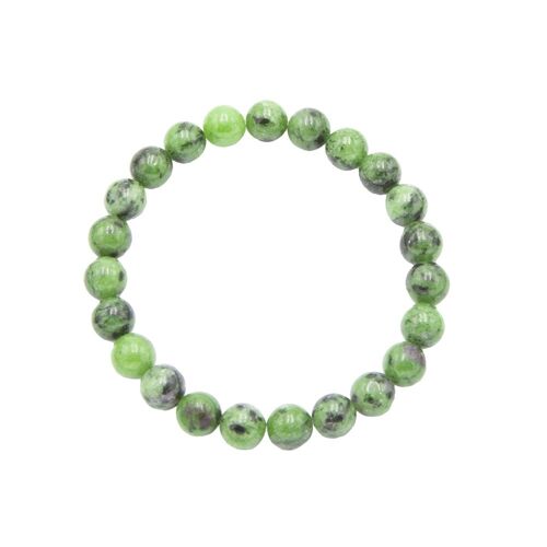 Bracelet Rubis sur Zoïsite - Pierres boules 8mm - 18 - FO