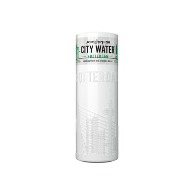 White Rotterdam City Water bottle - with flat lid