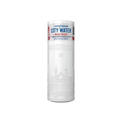 White Maastricht City Water bottle - with flat lid
