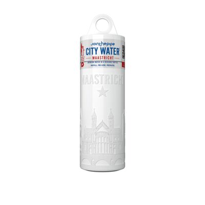 White Utrecht City Water bottle - with carrier ring
