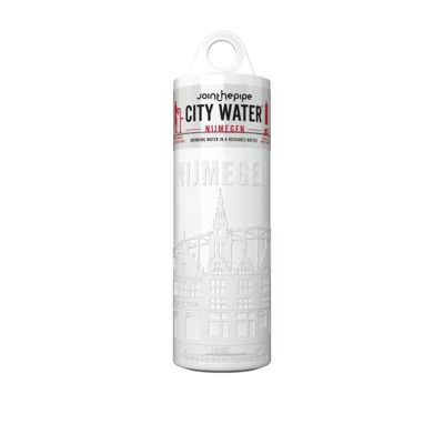 White Nijmegen City Water bottle - with flat lid