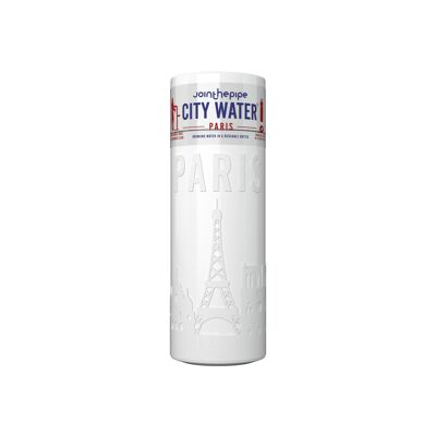 White Paris City Water bottle - with flat lid