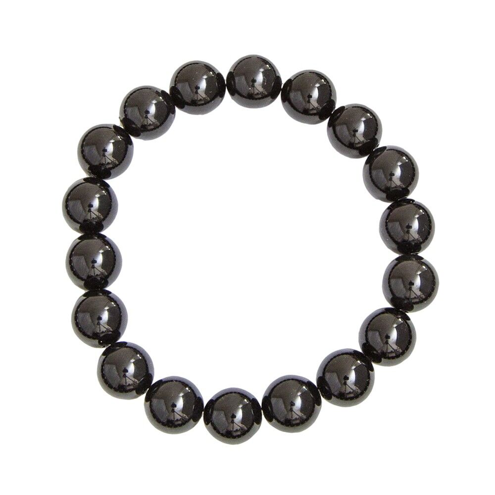 Black Tourmaline bracelet - 10mm ball stones - 20 - SF
