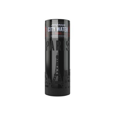 Black Paris City Water bottle - with flad lid