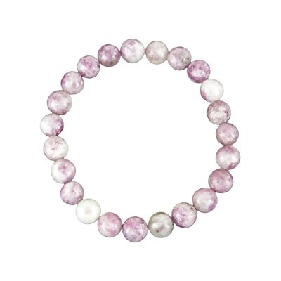 Pink tourmaline bracelet - 8mm ball stones - 18 - FO