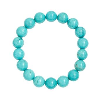 Bracelet Turquoise stabilisée - Pierres boules 10mm - 18 - FO 1