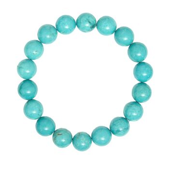 Bracelet Turquoise stabilisée - Pierres boules 10mm - 18 - FO 2