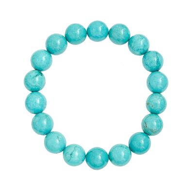 Pulsera de turquesa estabilizada - piedras bola de 10 mm - 18 - FA